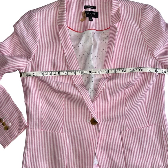 Talbots Women's Aberdeen Pink Striped Blazer Sz 6P - Picture 5 of 9